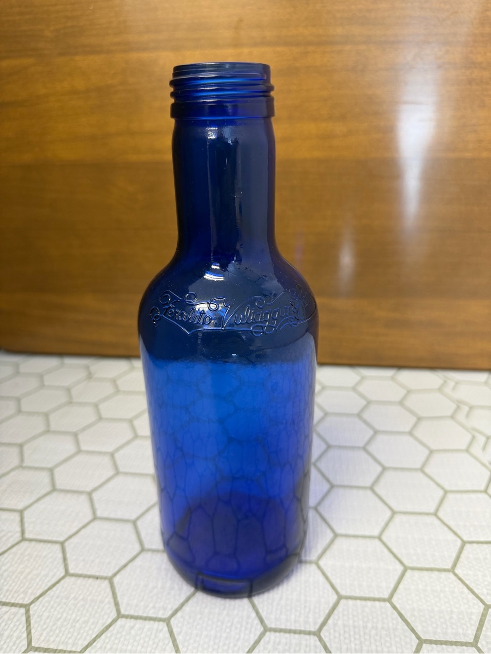 Ferolito Vultaggio & Sons Cobalt Blue Bottle 20 ounces 9"